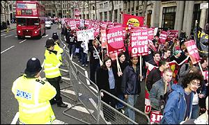 Students protest against debt