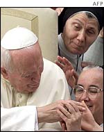 Pope John Paul with followers