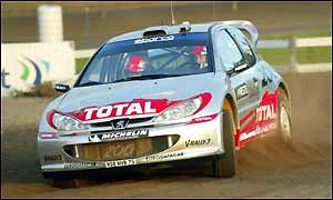 Rally driver Richard Burns at the Rally of Finland