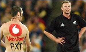 The Bledisloe Cup clash was marred by two streakers