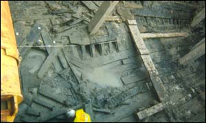 Hull of 15th century ship, Newport