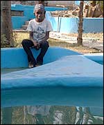 Suwilanji at the guest house pool