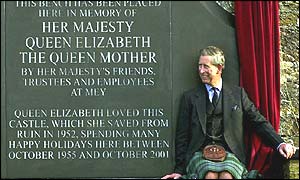 Prince Charles at the memorial at Mey