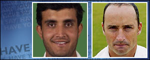 Captains Sourav Ganguly and Nasser Hussain 