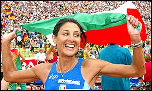 Maria Guido takes Italy's first gold medal of the championships after winning the women's marathon in a time of 2:26:05