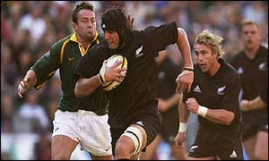 All Blacks lock Simon Maling tries to break clear