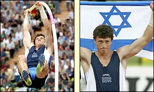 30 years after 11 of his countrymen lost their lives in the 1972 Munich Olympics Israel's Alex Averbukh wins an emotional pole vault gold