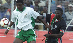 Zambia steal the ball from Malawi