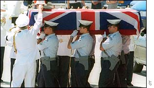 Brigadier Saunders's coffin