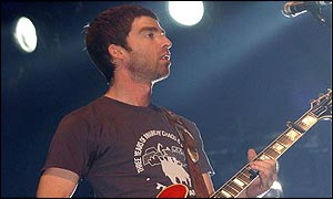 Noel Gallagher on stage at the Roseland Ballroom, New York