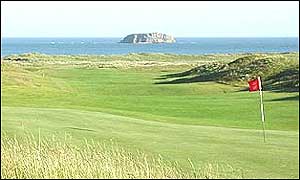 The view from the back of the 13th green on the Glashedy course