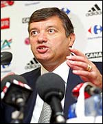 Jacques Santini faces the media