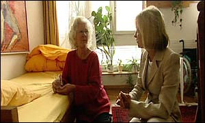 BBC reporter Emma Jane Kirby (right) talks to Dignitas nurse Erika Luley (left)