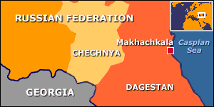 Map showing Dagestan