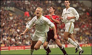 Keane fouled Haaland in Man Utd's game at Leeds in 1997 but came off worse 