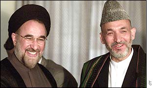 Mohammad Khatami (left) and Hamid Karzai (right)