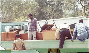 Sheriffs take away furniture from the Malawi FA office