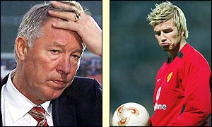 Manchester United manager Sir Alex Ferguson and midfielder David Beckham rue a disappointing display