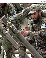 Afghan army recruits in training