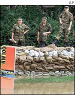 Sandbag emplacement in Germany 
