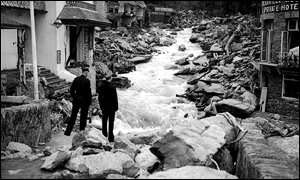 Flood damage at Lynmouth