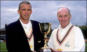 Whitaker with Jack Birkenshaw after winning the 1998 Championship