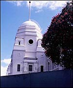 One of the twin towers at a desolate Wembley