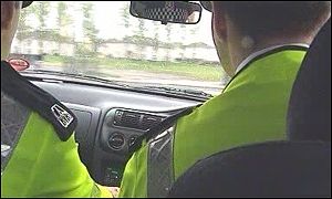 Police in a car 