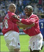 Charlton's Konchesky scored but was then sent off