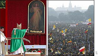 Pope waves to crowds