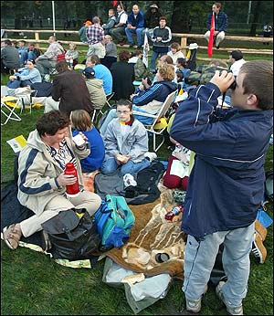 People spend the night in the field (AP)