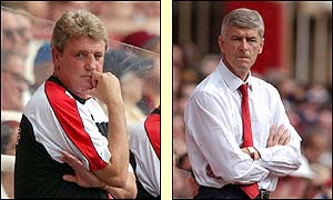 Steve Bruce ponders Birmingham's first game in the top flight whilst Arsene Wenger worries concern fulfilling his alleged prophecy of not losing a single game