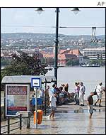 Bus stop in Budapest