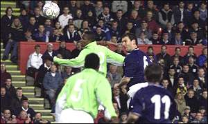 Christian Dailly scores against Nigeria