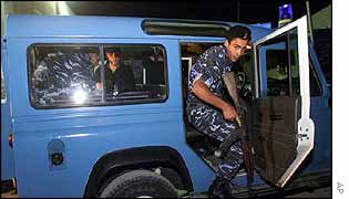 Palestinian police arrive for duty in Bethlehem