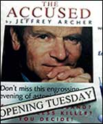 Billboard for his play The Accused