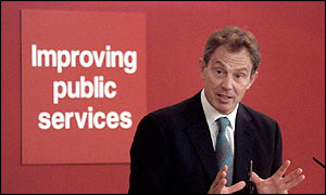 Tony Blair speaking on public services 