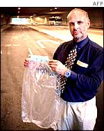 Dr Nitschke with the suicide bag