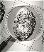 Fingerprint under a microscope