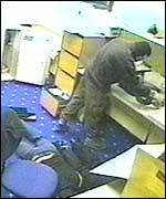 CCTV footage of raid