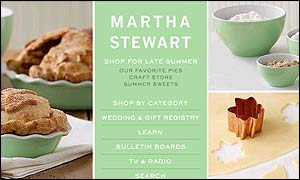 Martha Stewart web page