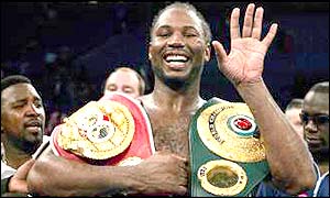 World heavyweight champion Lennox Lewis