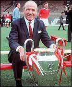 Sir Matt Busby with the European Cup in 1968