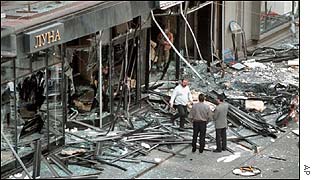 St Petersburg Luna night club after bomb attack in 2000