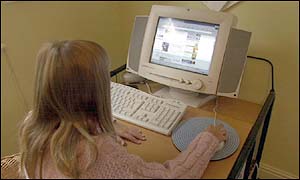 Girl surfing the net