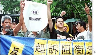 Falun Gong protesters