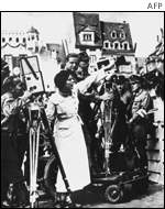 Leni Riefenstahl directing the film 