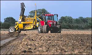 Rotary ditching machine at Otmoor Nature Reserve