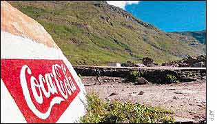 Coke logo on the Himachal Pradesh mountains