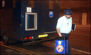 A Brinks security van makes a delivery in the south terminal tunnel road at Gatwick Airport